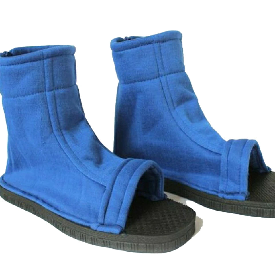 Anime Ninja Cosplay Sandal Boots – Black, Blue & White