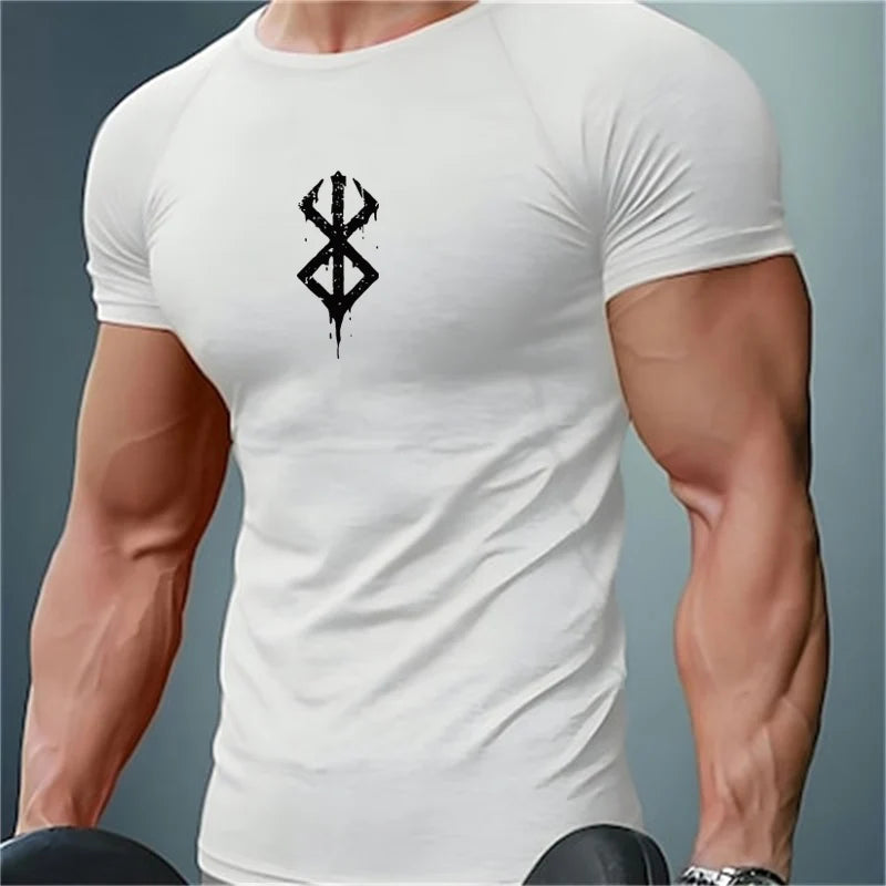 Anime Print Compression Gym Shirt – Quick Dry