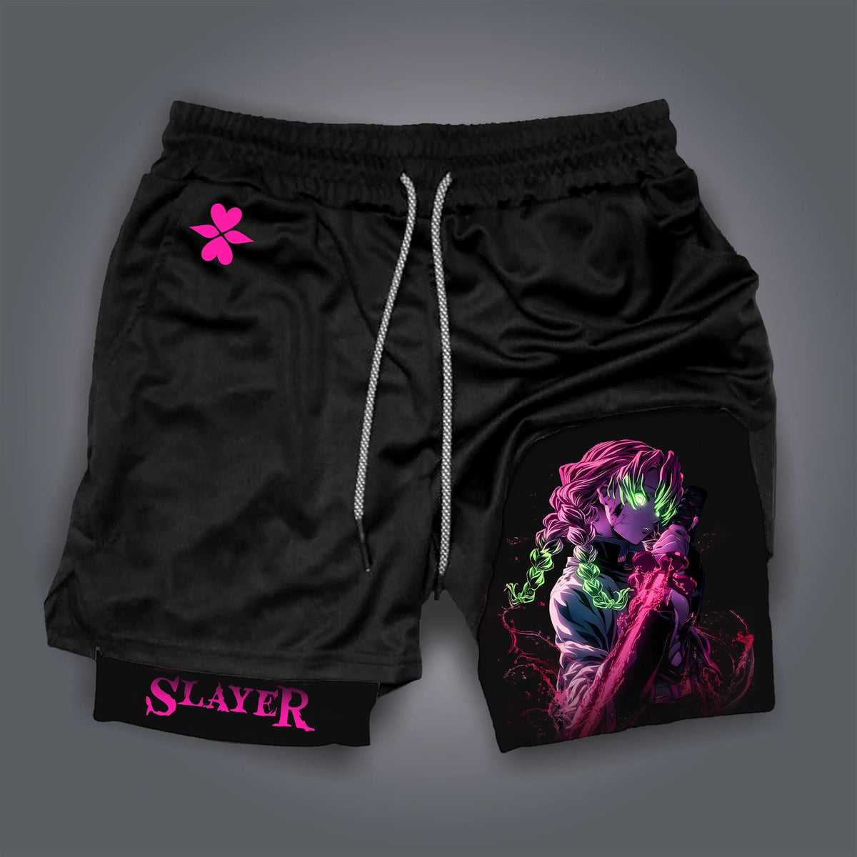 Demon Slayer Double-Layer Gym Shorts – Anime Print