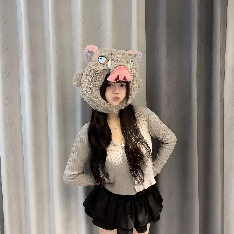 Inosuke Boar Beanie – Demon Slayer Anime Winter Hat