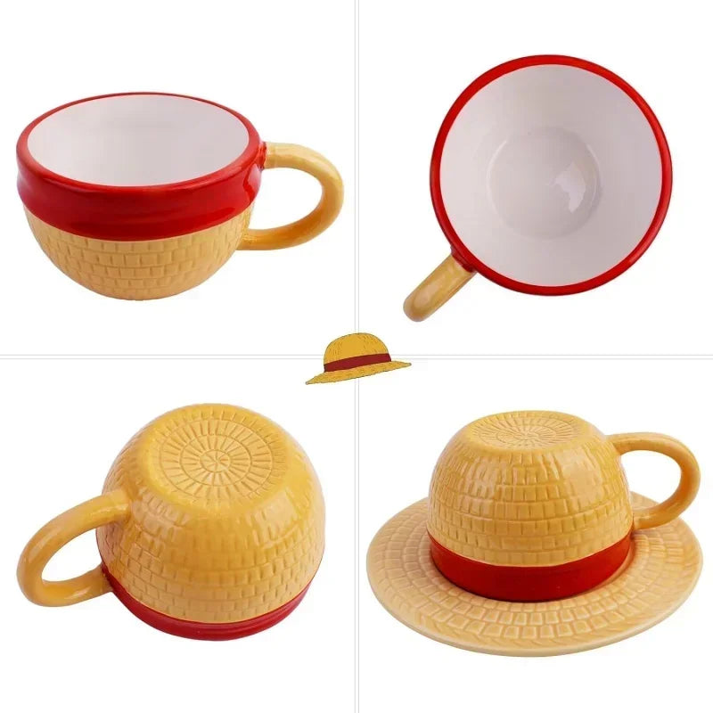 Upside-Down Hat Mug & Saucer – Creative Coffee Cup