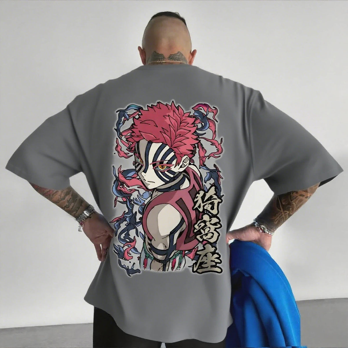 Akaza Oversized T-Shirt – Demon Slayer Anime Tee