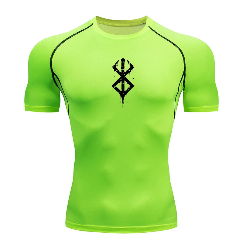 Anime Print Compression Gym Shirt – Quick Dry
