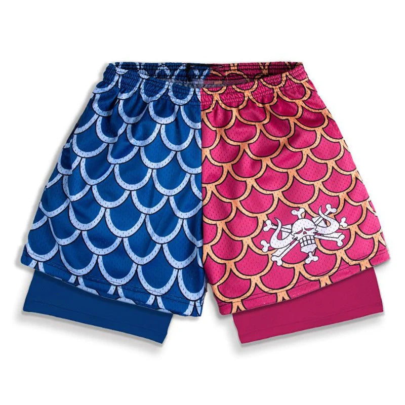 Anime 3D Print 2-in-1 Gym Shorts