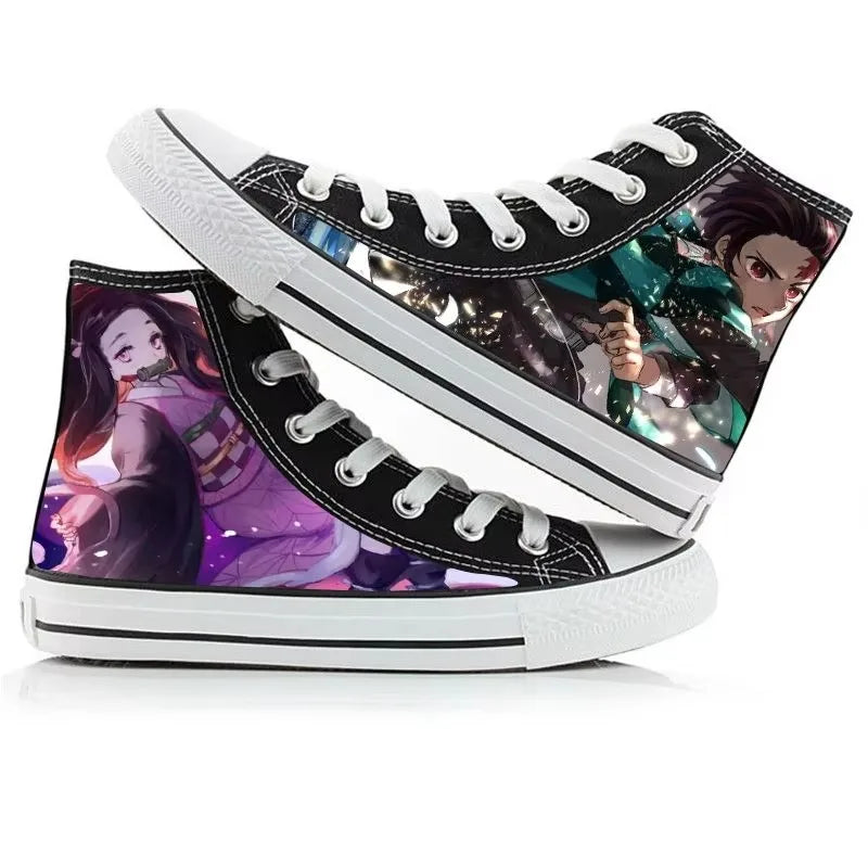 Demon Slayer High-Top Sneakers – Hand-Painted Anime Shoes