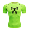 Spider Print Compression Gym Shirt – Quick Dry