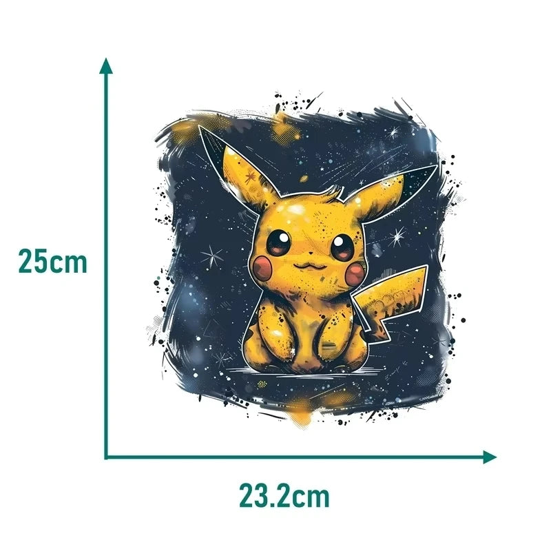 Pikachu Iron-On Patches – 2pcs Pokémon Clothing Patches