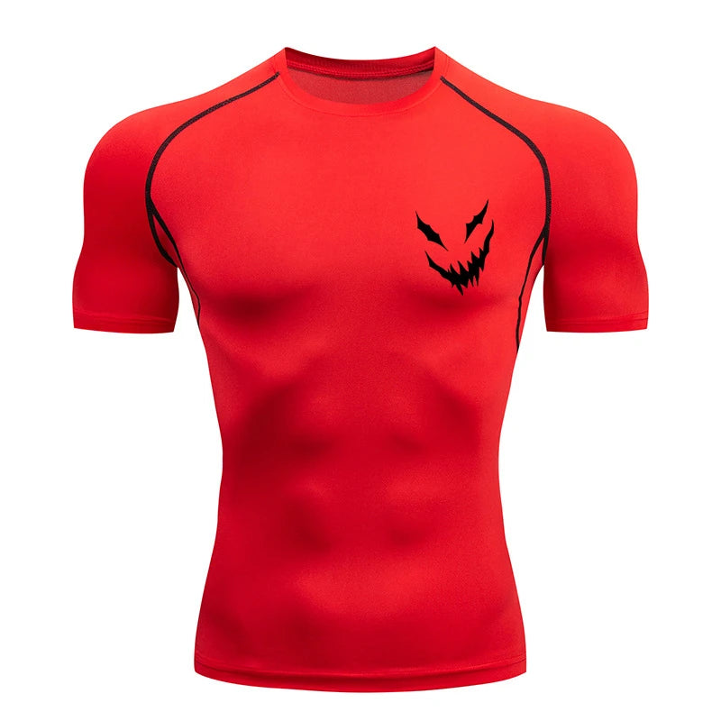 Bull Print Compression Gym Shirt – Quick Dry