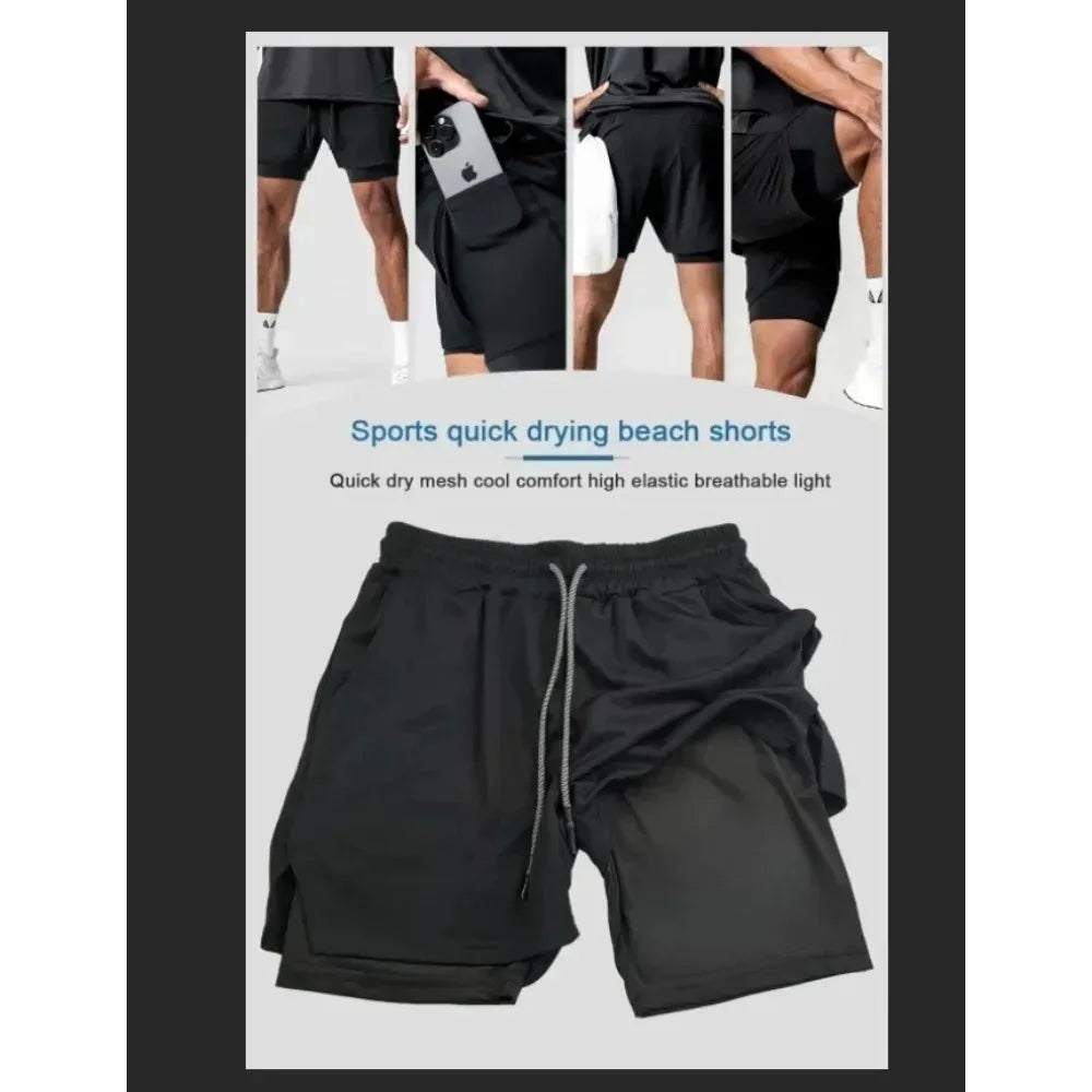 Demon Slayer Double-Layer Athletic Shorts