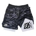 Karate Print 2-in-1 Gym Shorts with Compression Liner