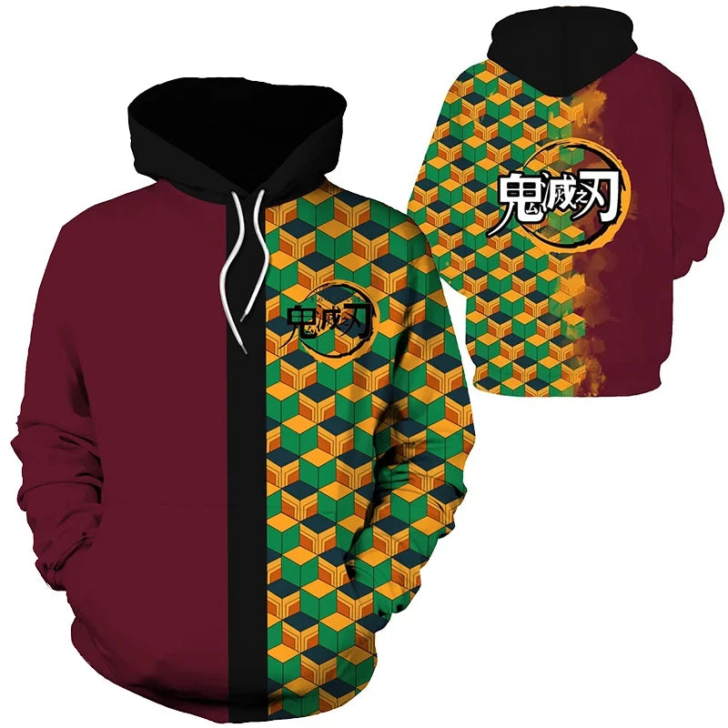 Anime 3D Print Oversized Hoodie – Y2K Pullover