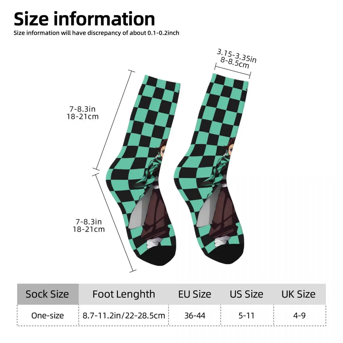 Demon Slayer Anime Crew Socks – Retro Pattern
