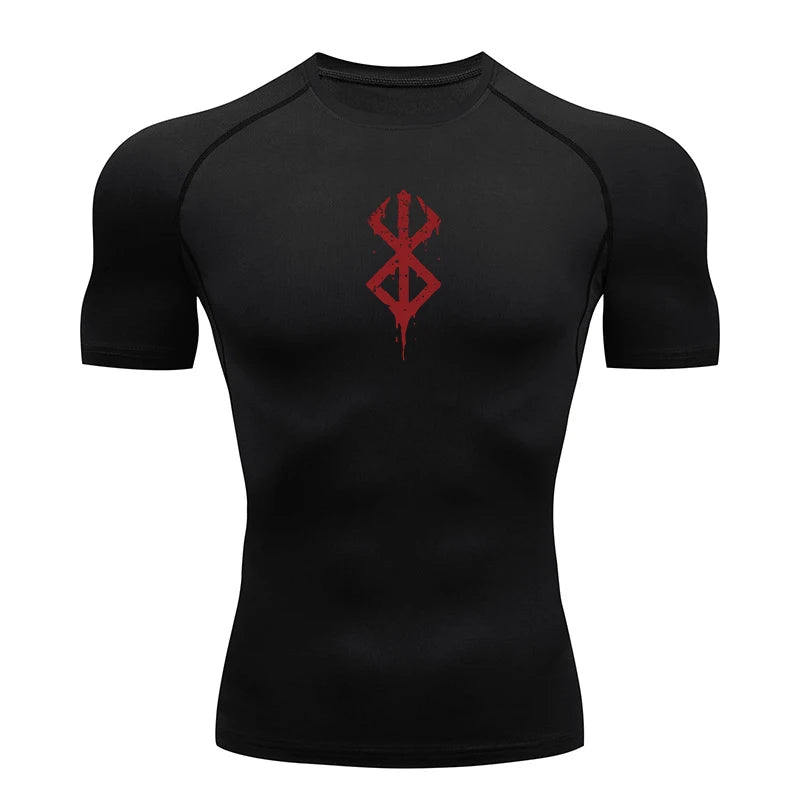 Anime Print Compression Gym Shirt – Quick Dry