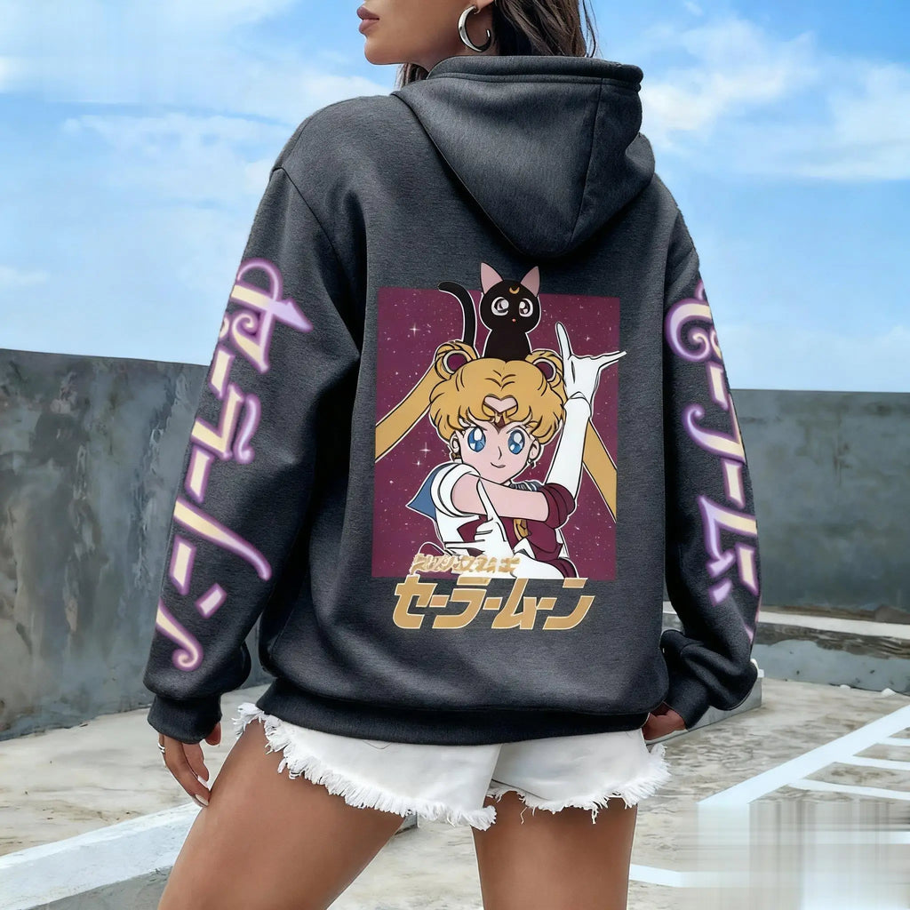 Sailor Moon Anime Hoodie – Japanese Print Sweatshirt