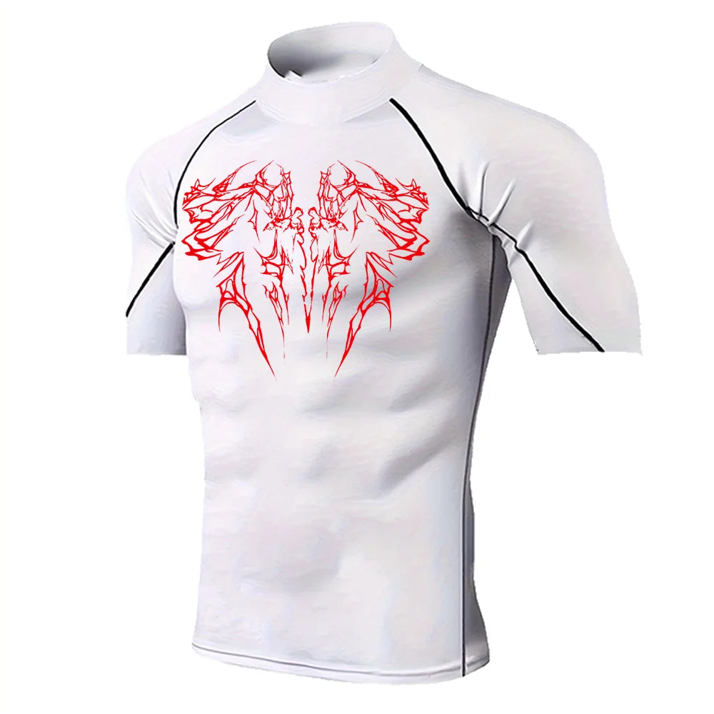 Gothic Print Gym T-Shirt – Quick Dry Sport Tee