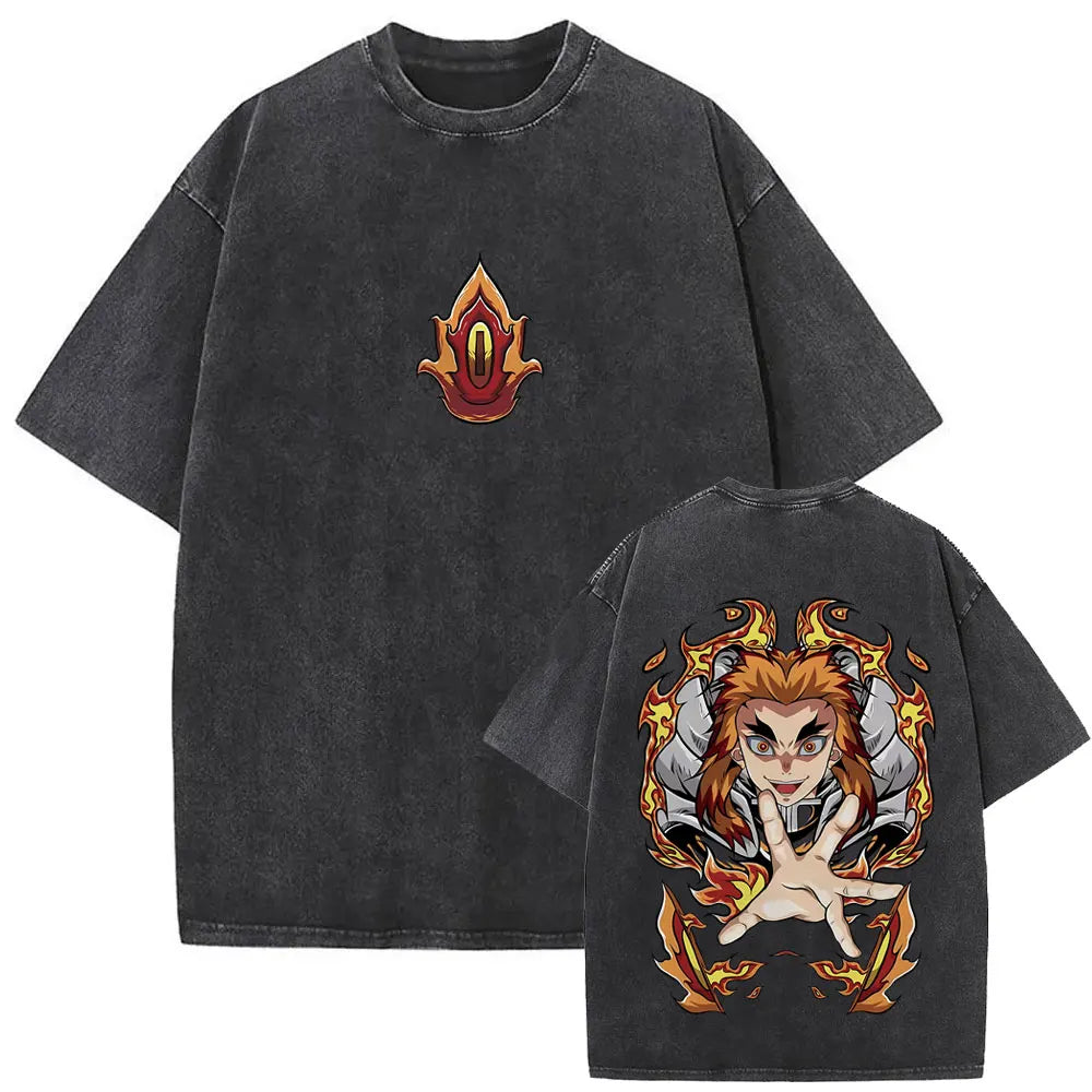 Demon Slayer Vintage Graphic T-Shirt – Oversized Anime Streetwear