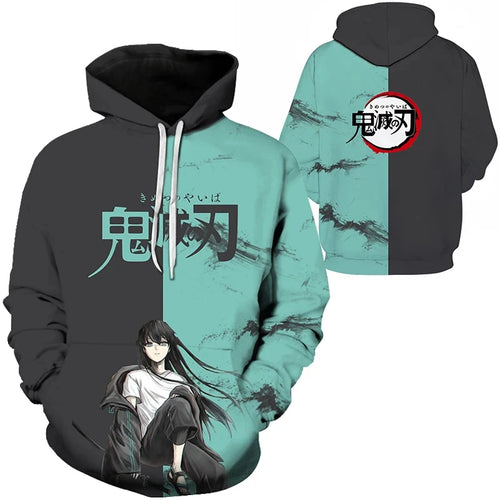 Anime 3D Print Oversized Hoodie – Y2K Pullover