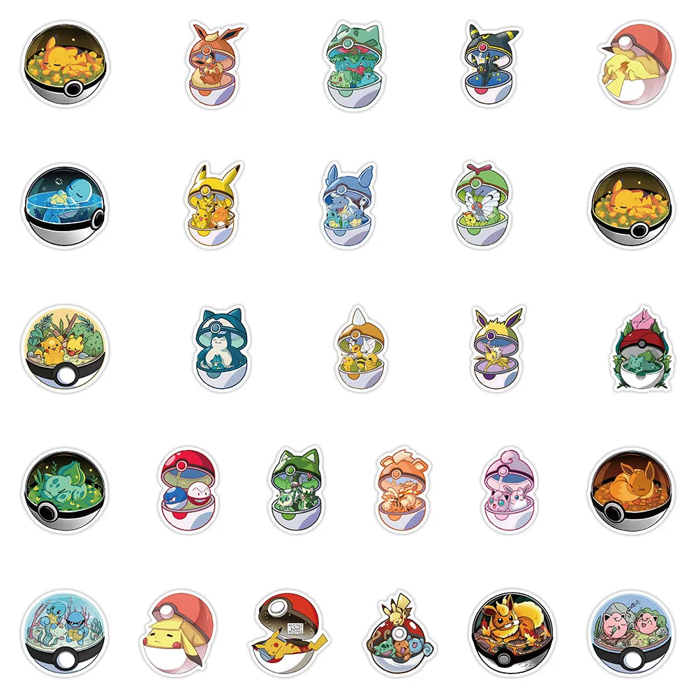 Poké Ball Pikachu Sticker Pack – Cute Decals