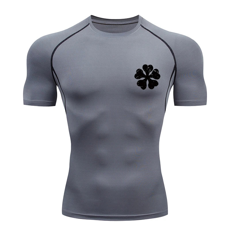 Bull Print Compression Gym Shirt – Quick Dry