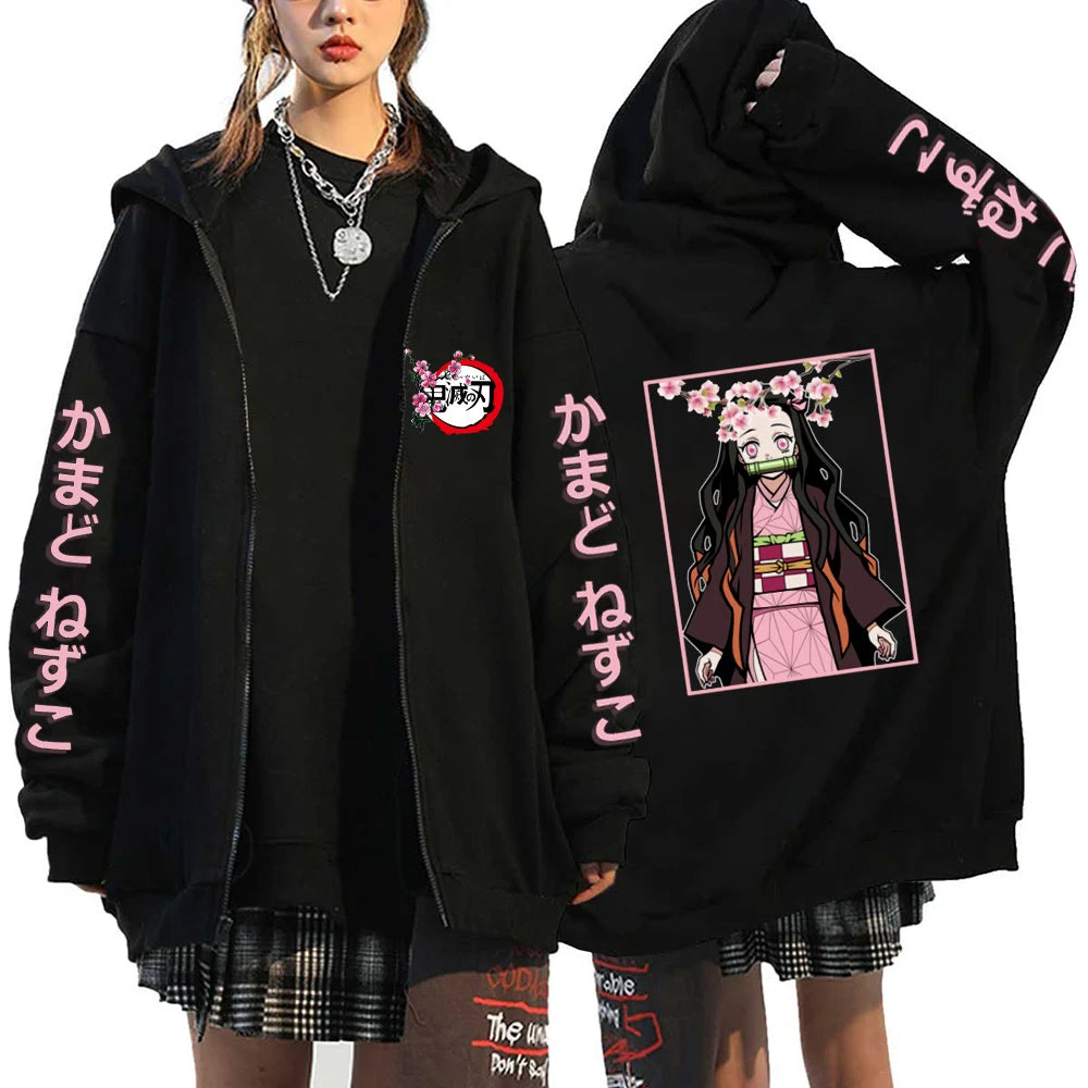 Demon Slayer Women's Hoodie – Y2K Anime Sweatshirt