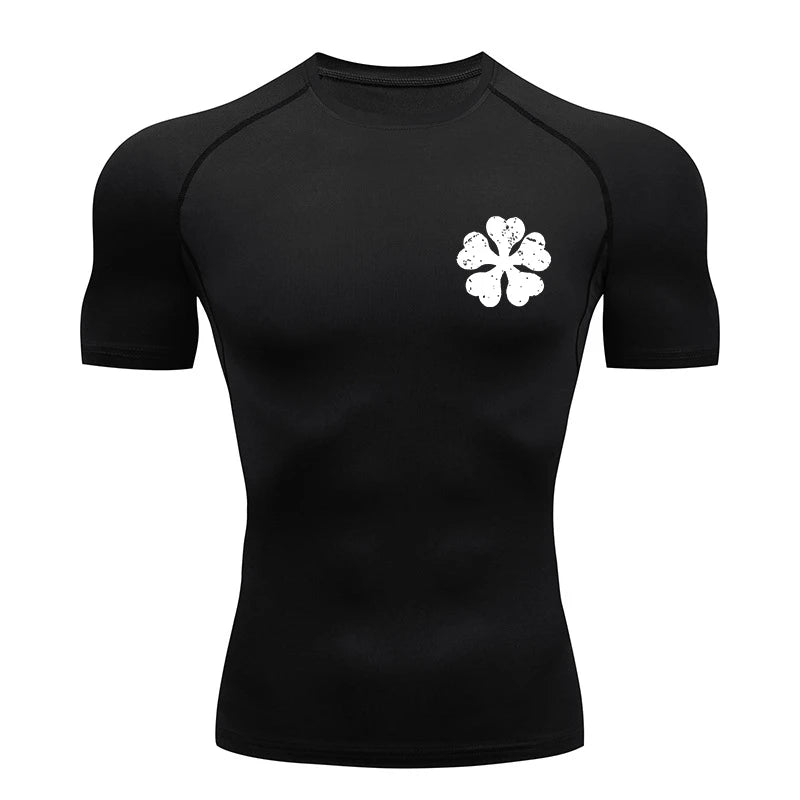Bull Print Compression Gym Shirt – Quick Dry