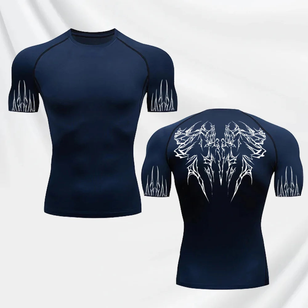 Gothic Print Gym T-Shirt – Quick Dry Sport Tee