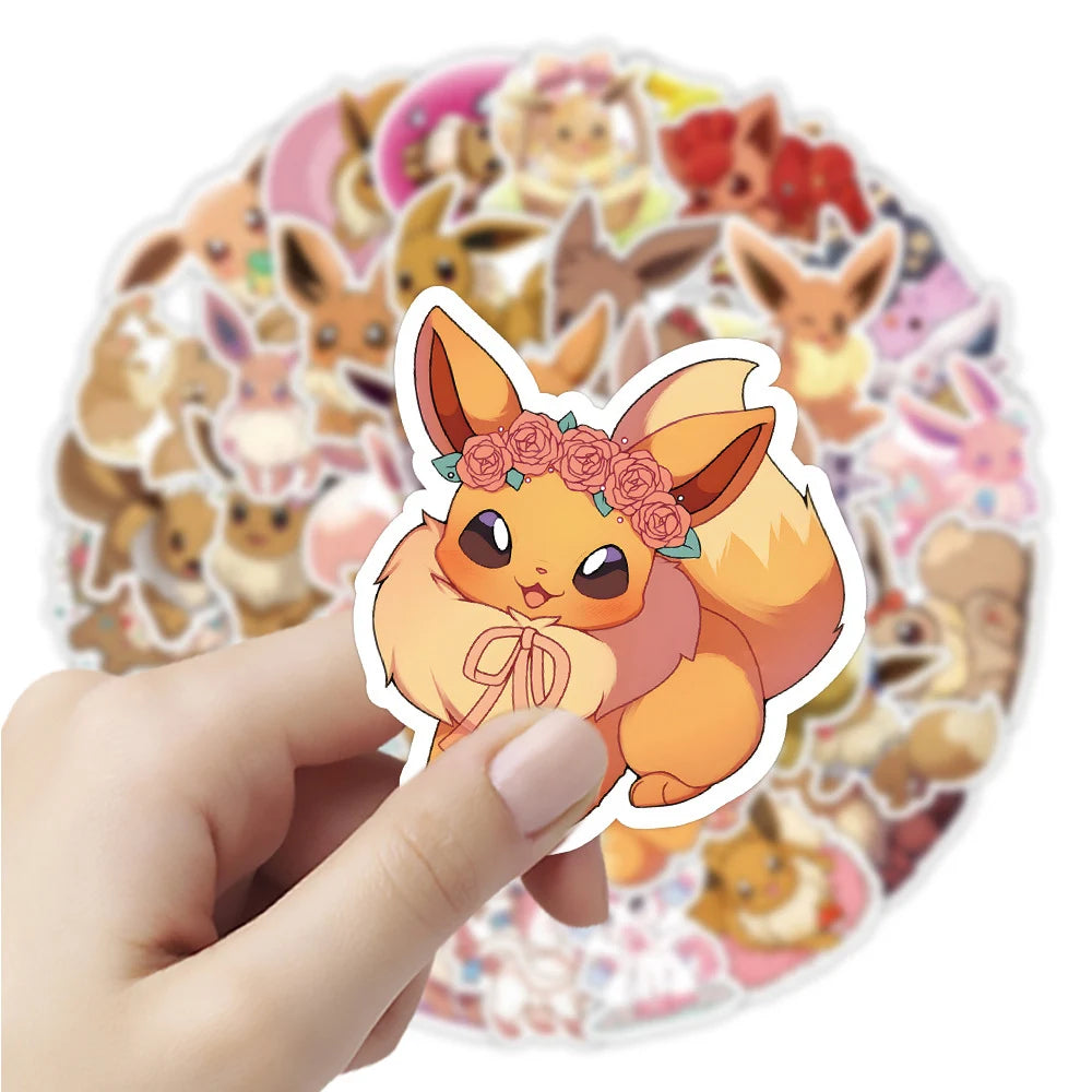 Eevee Pokémon Sticker Pack – Kawaii Decals