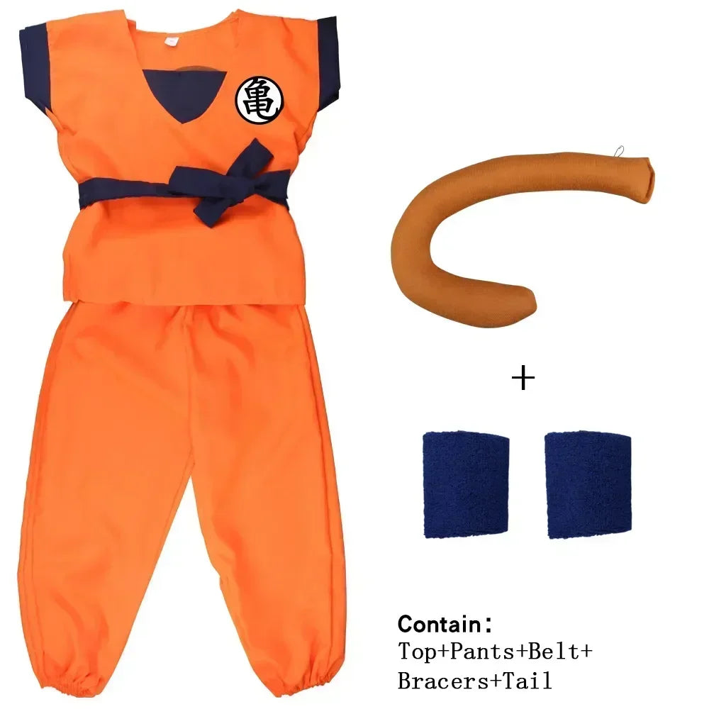 Goku Kids & Adult Cosplay Costume – Dragon Ball with Tail & Wig