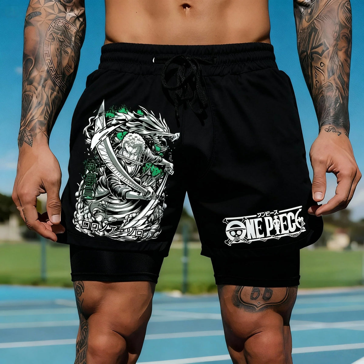 Portgas D. Ace Double-Layer Athletic Shorts – One Piece