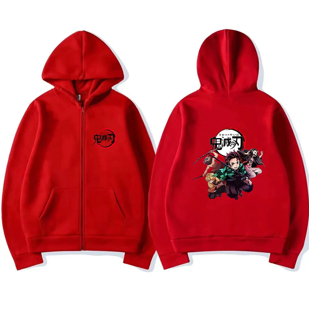 Demon Slayer Kids Zip Hoodie – Anime Sweatshirt