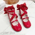 Kaname Madoka Anime Puella Magi Madoka Magica Cosplay Shoes Women Lolita Red Bow High Heels Leather Boots Halloween Costume Prop