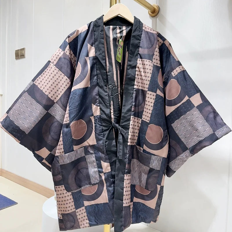 Japanese Hanten Winter Coat – Traditional Kimono Jacket
