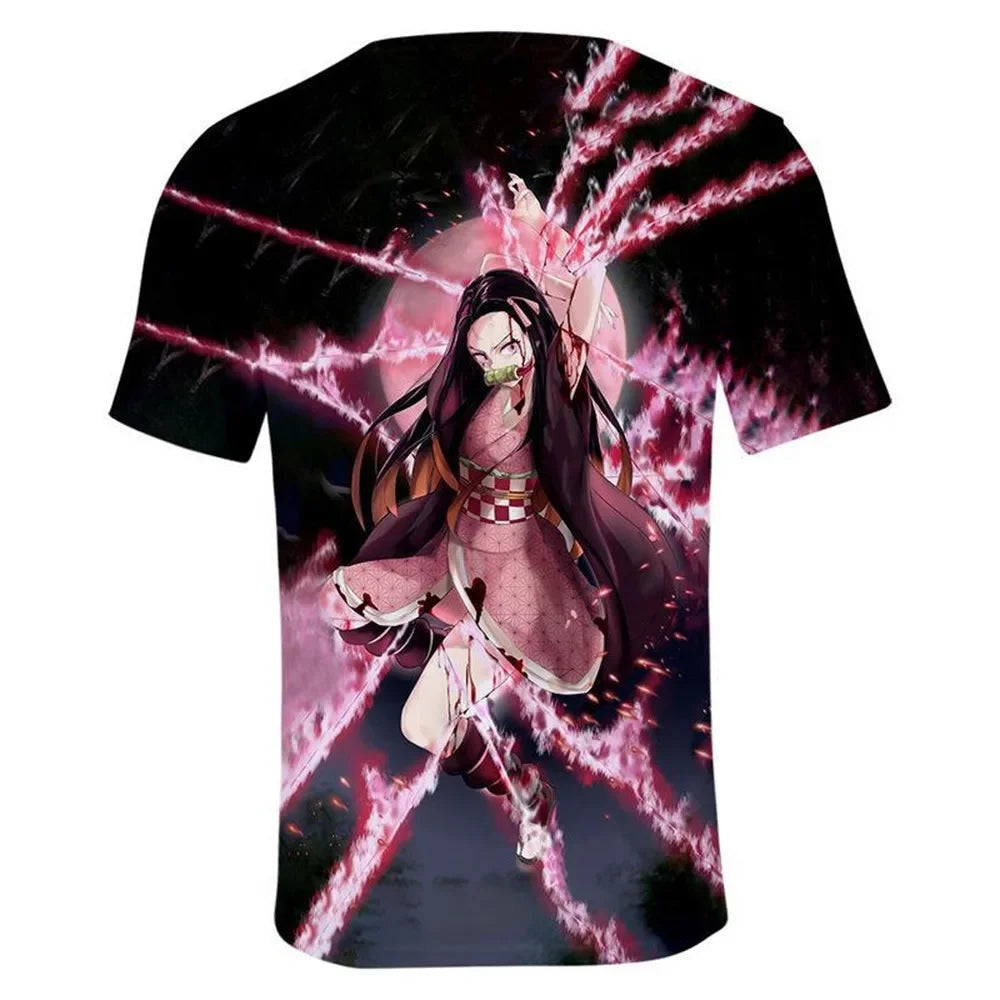 Demon Slayer 3D Print T-Shirt – Harajuku Anime Tee
