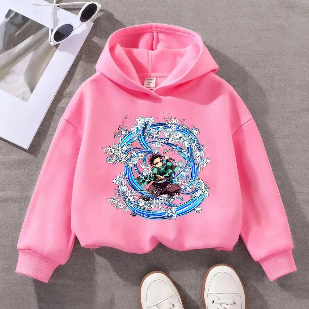 Tanjiro Flame Kids Hoodie – Demon Slayer Anime Pullover