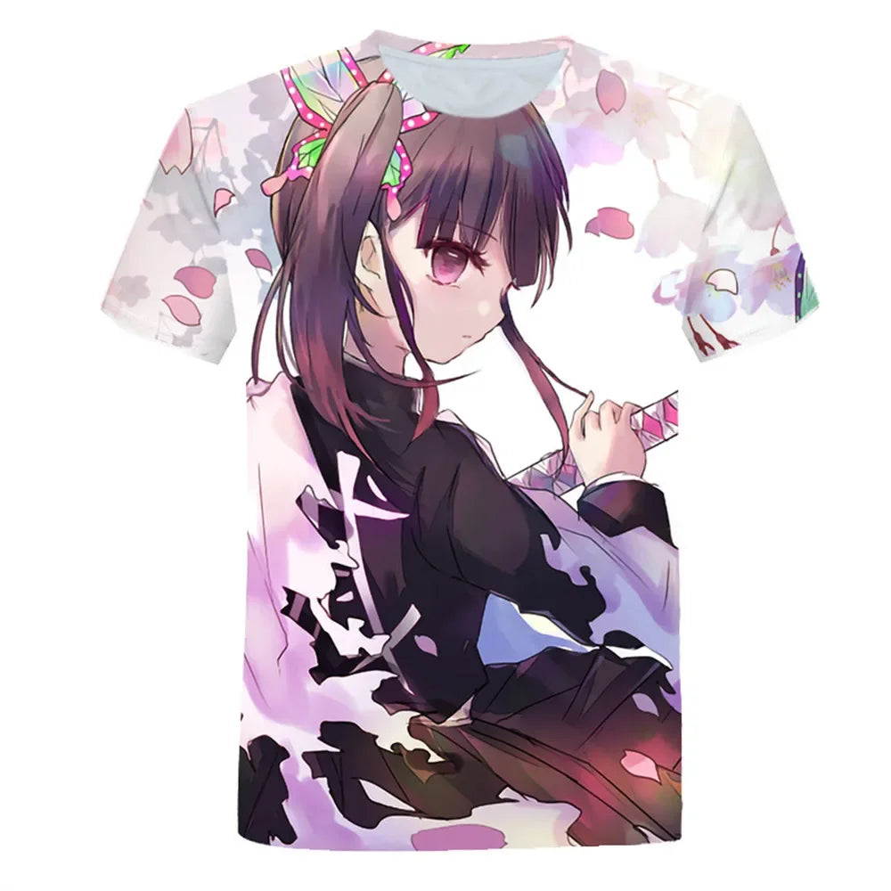 Demon Slayer 3D Print T-Shirt – Harajuku Anime Tee