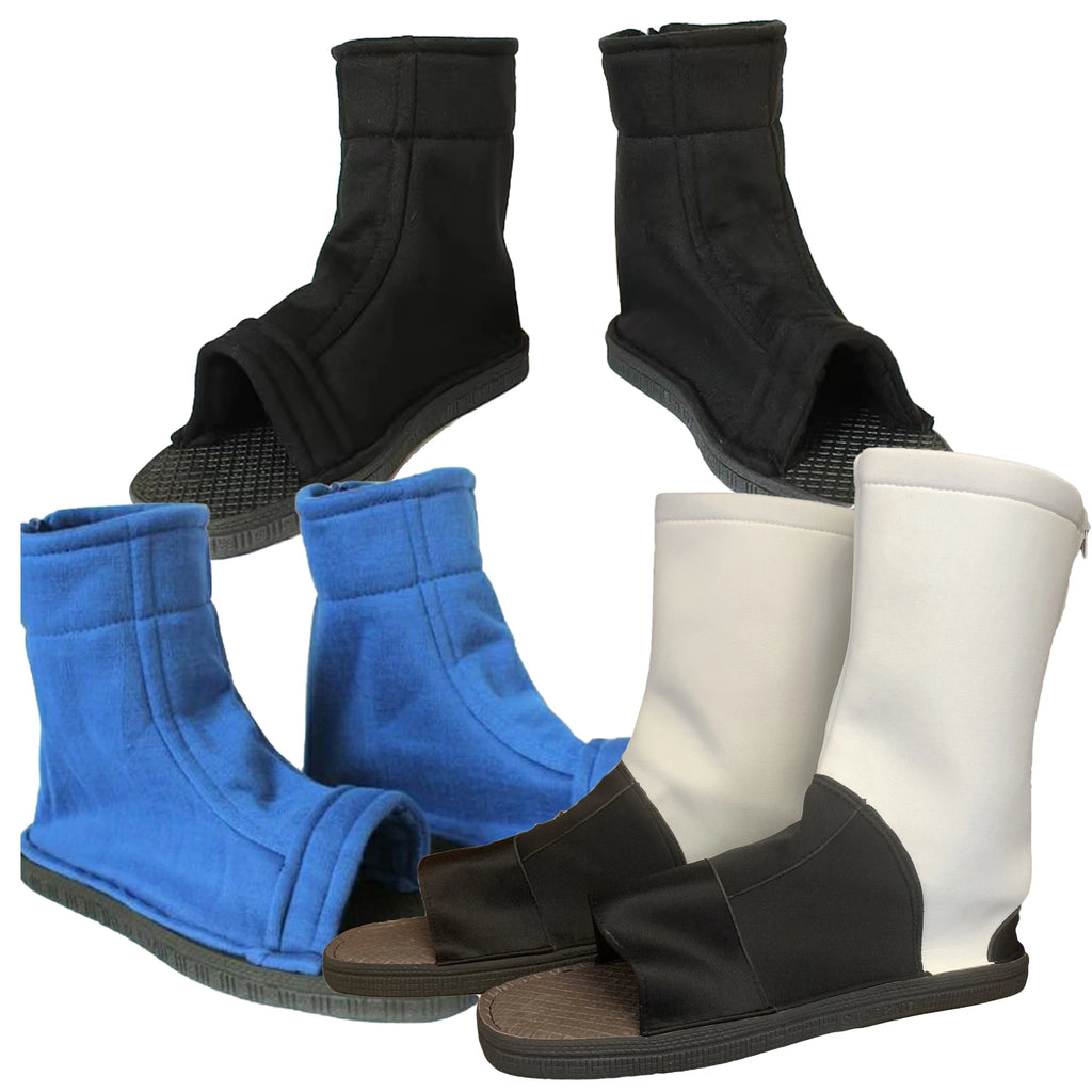 Anime Ninja Cosplay Sandal Boots – Black, Blue & White