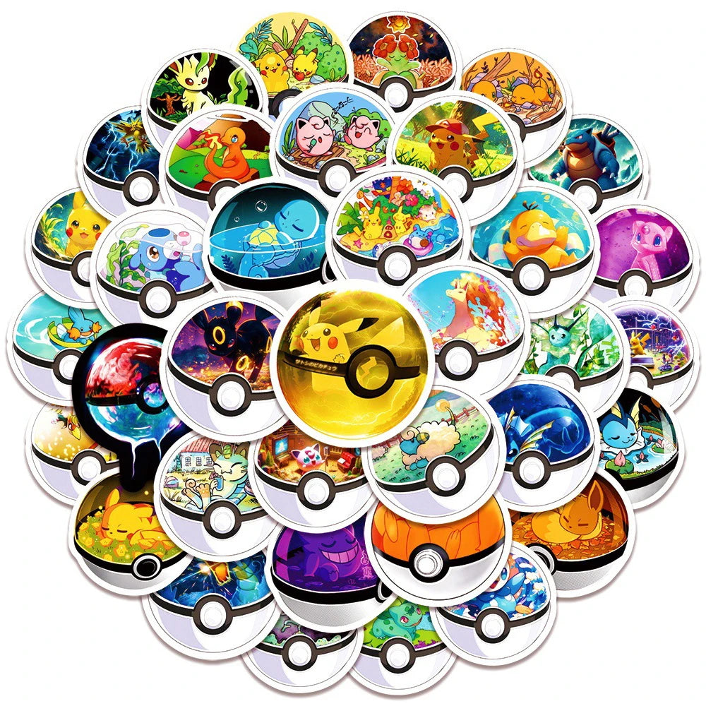 Pikachu Poké Ball Sticker Pack – Anime Decals