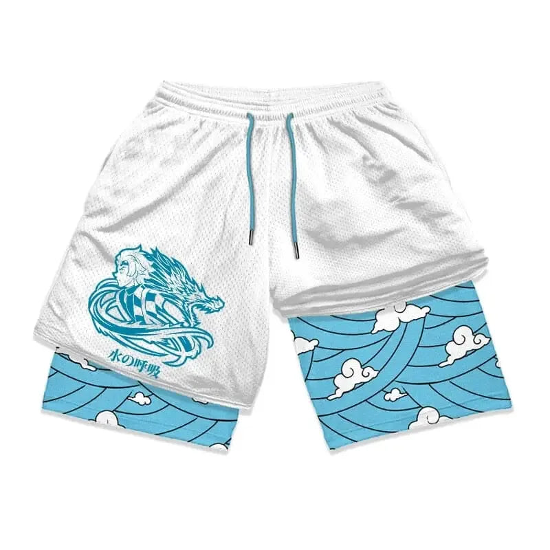 Demon Slayer Symbols Double-Layer Gym Shorts