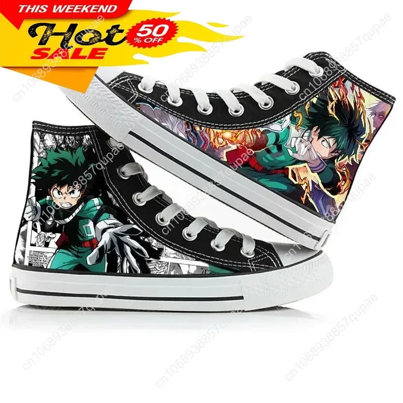 Izuku Midoriya High-Top Canvas Shoes – My Hero Academia