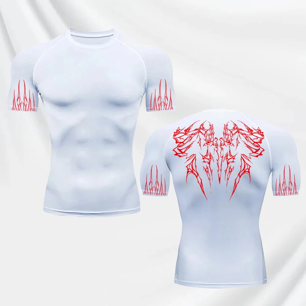 Gothic Print Gym T-Shirt – Quick Dry Sport Tee