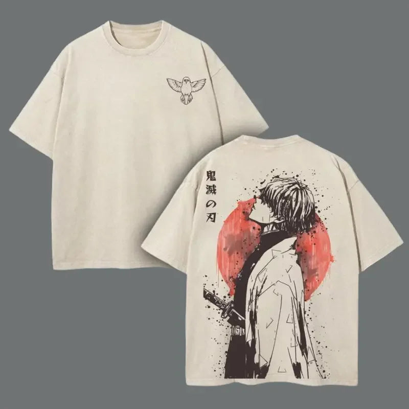 Zenitsu Vintage Washed T-Shirt – Demon Slayer Anime Tee