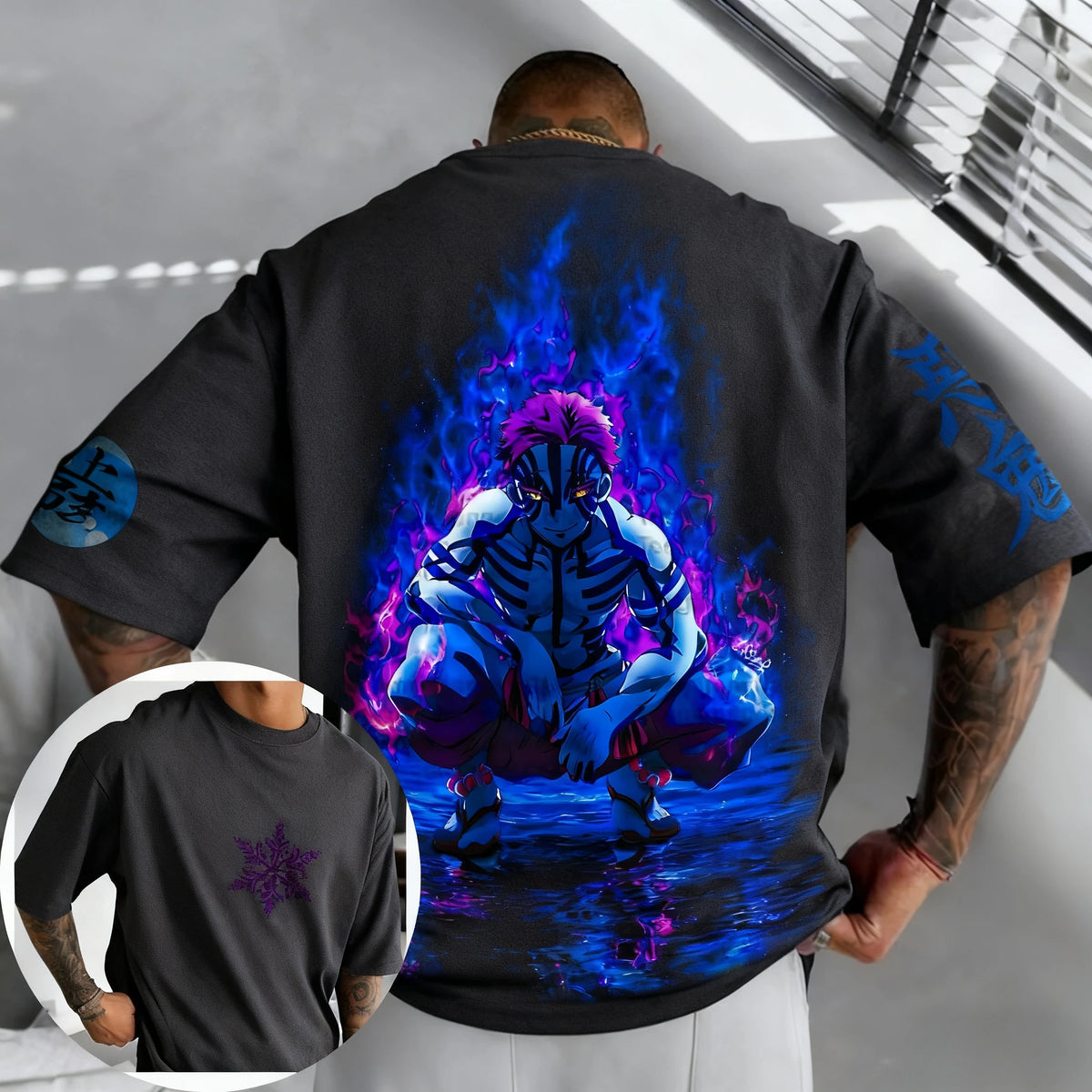 Akaza Plus Size T-Shirt – Demon Slayer Anime Tee