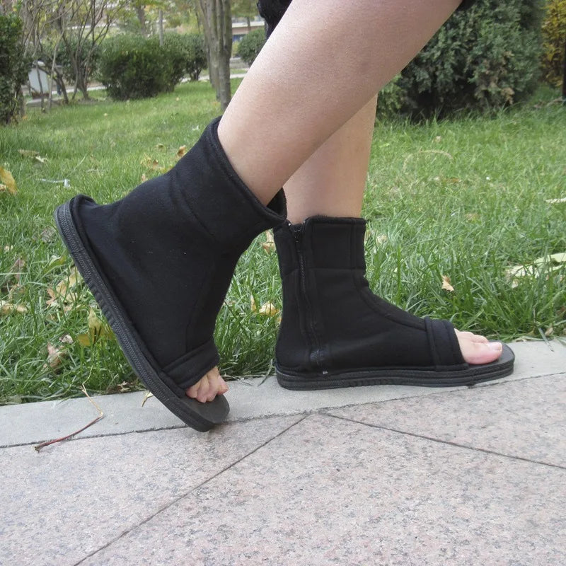 Anime Ninja Cosplay Sandal Boots – Black, Blue & White