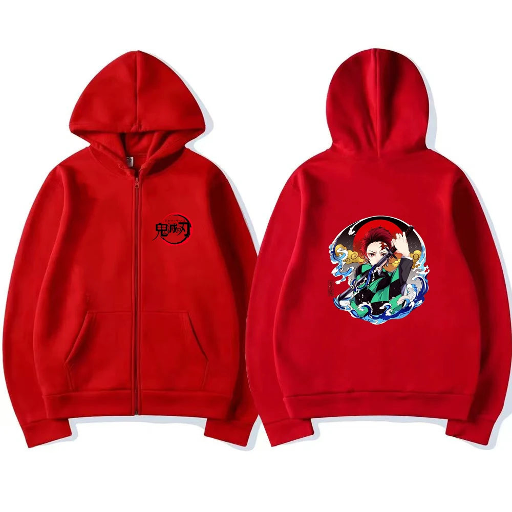 Demon Slayer Kids Zip Hoodie – Anime Sweatshirt