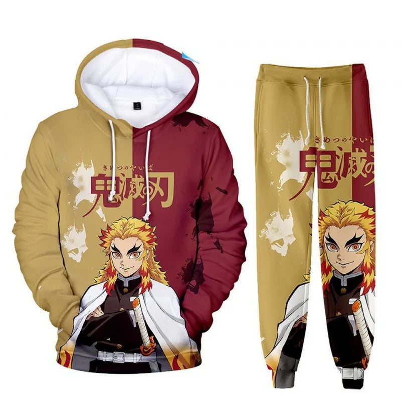 Demon Slayer Tracksuit Set – Anime Hoodie & Pants