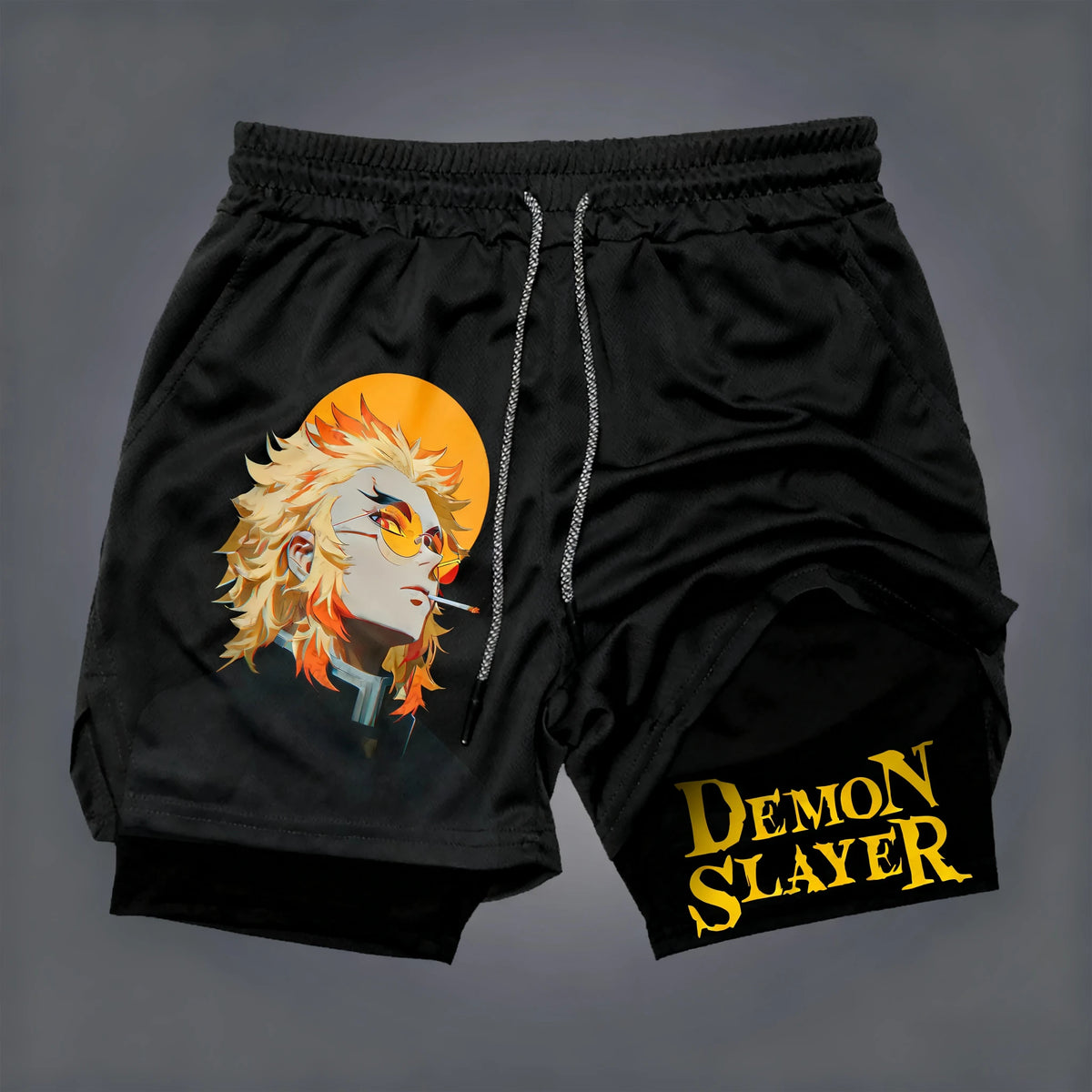 Demon Slayer Double-Layer Athletic Shorts