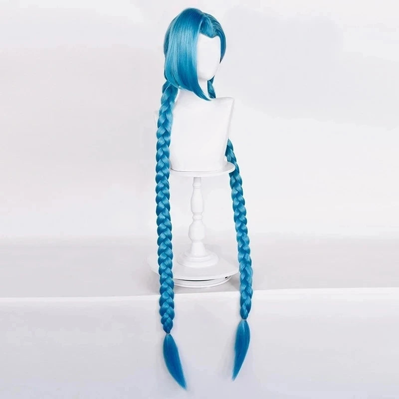 Jinx Cosplay Wig – Arcane Long Blue Braided Wig
