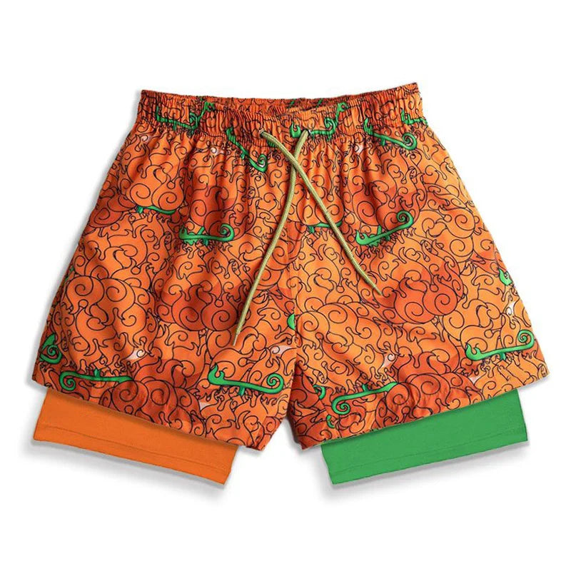 Anime 3D Print 2-in-1 Gym Shorts