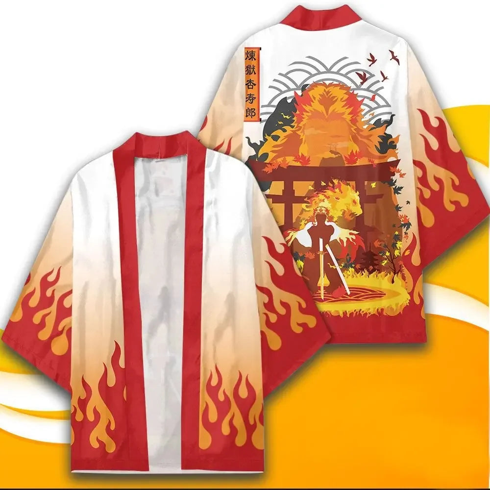 Tanjiro & Nezuko Haori Kimono – Demon Slayer Cosplay Cardigan