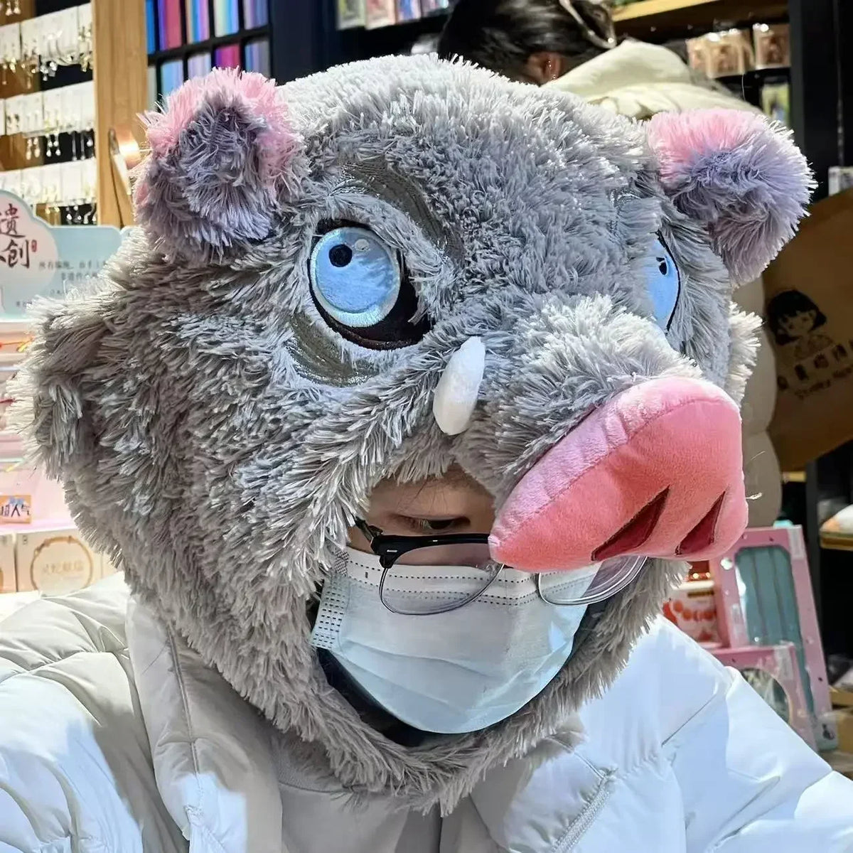 Inosuke Boar Head Plush Hat – Demon Slayer Cosplay Prop